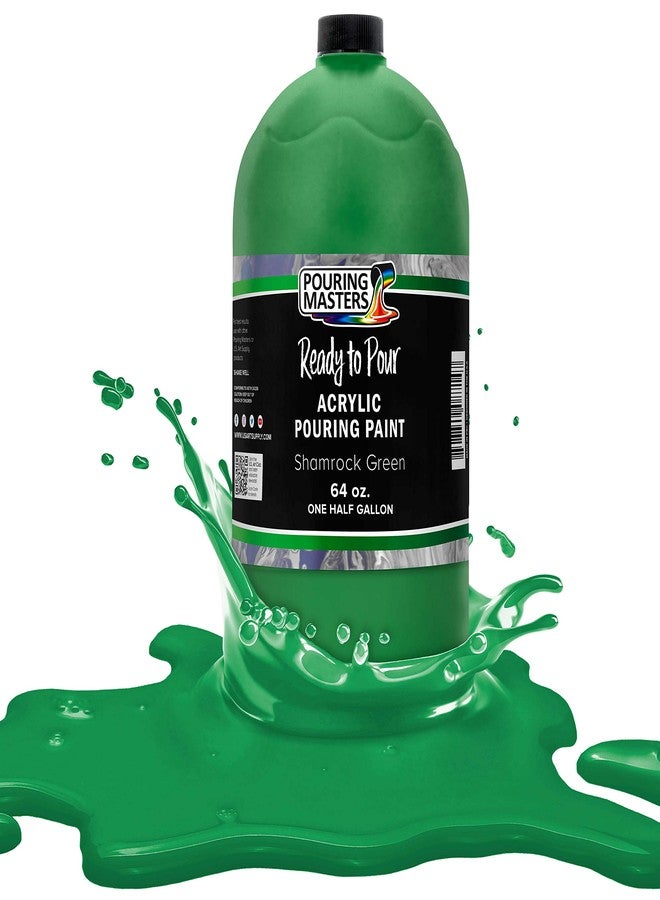 Pouring Masters طلاء أكريليك جاهز للصب من بورينج ماسترز، لون أخضر شامروك - ممتاز، 64 أونصة، مائي، مخلوط مسبقًا - مناسب للرسم على القماش، والخشب، والورق، والأعمال اليدوية، والبلاط، والصخور، وغيرها. - Image 1
